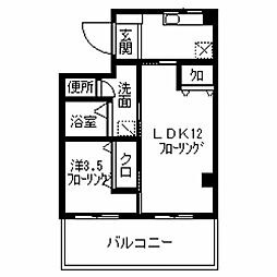 ラコンテ赤坂けやき 1LDKの間取図画像