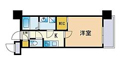 サヴォイグランデウォーターサイド 1Kの間取図画像