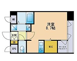 エンクレスト博多GATE 1Kの間取図画像