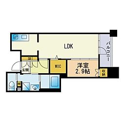 エンクレスト呉服町 1LDKの間取図画像