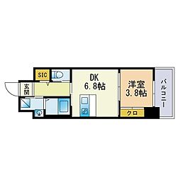 ラファセアリービオ博多 1LDKの間取図画像