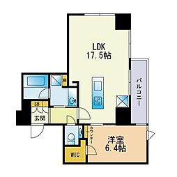 ロイヤルパークス大名 1LDKの間取図画像