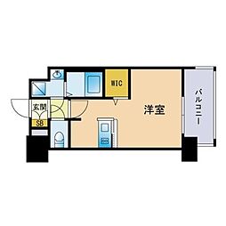 エンクレスト天神LARK ワンルームの間取図画像
