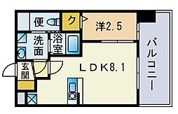 ドゥーエ赤坂 1LDKの間取図画像