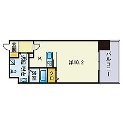 グランフォーレ大名プレミア ワンルームの間取図画像