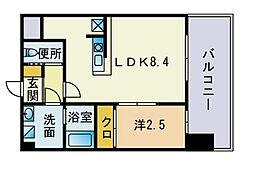 ドゥーエ赤坂 1LDKの間取図画像