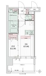 グランフォーレ博多プレミアベイサイド 1DKの間取図画像