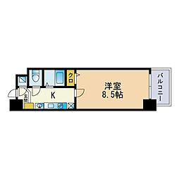 エンクレスト赤坂弐番館 1Kの間取図画像