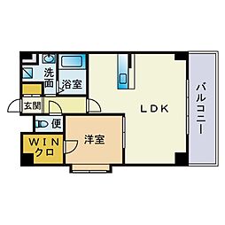 KDXレジデンス天神東2 1LDKの間取図画像