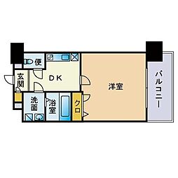 アーバンフラッツ天神東2 1Kの間取図画像