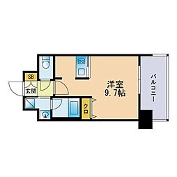 エンクレストベイ天神EAST ワンルームの間取図画像