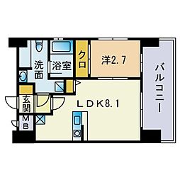 ドゥーエ赤坂 1LDKの間取図画像