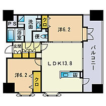 アントゥール薬院 1201 ｜ 福岡県福岡市中央区薬院１丁目（賃貸マンション2LDK・12階・63.08㎡） その2