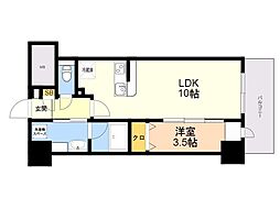 シンセラティ薬院 9階1LDKの間取り