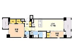 エスペランサ天神南 2LDKの間取図画像