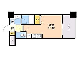 エンクレスト天神南PURE ワンルームの間取図画像