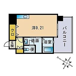 エスティメゾン薬院 ワンルームの間取図画像
