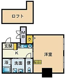 ラクレイス薬院 ワンルームの間取図画像