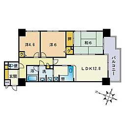 藤和シティコープ平尾駅前 3LDKの間取図画像