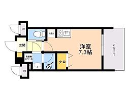 エンクレストALIVE白金 ワンルームの間取図画像