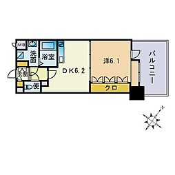 サムティ天神南 1DKの間取図画像