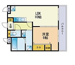 平尾弐番街ビル 1LDKの間取図画像