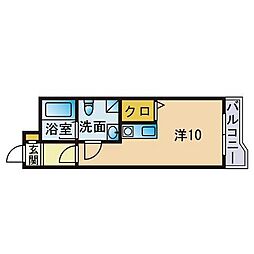 アイディ白金第2池田ビル ワンルームの間取図画像
