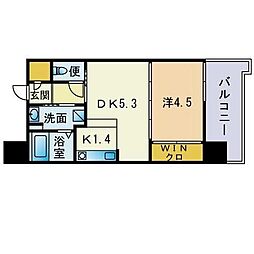 ウィステリア桜坂ヒルズ 1DKの間取図画像