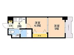 アイセレブ薬院 2Kの間取図画像