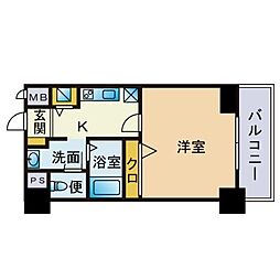 ル・ソレイユ21 1Kの間取図画像