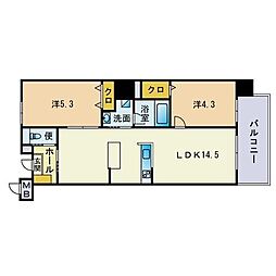 アーバンローズ薬院 2LDKの間取図画像