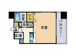 エンクレスト薬院 1Kの間取図画像