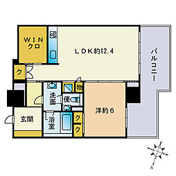 グランドメゾン平尾ザ・スタイル 1LDKの間取図画像