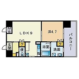 アーバンローズ薬院 1LDKの間取図画像