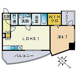 ステージア平尾 1LDKの間取図画像