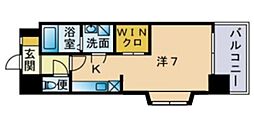 エンクレスト渡辺通南 1Kの間取図画像