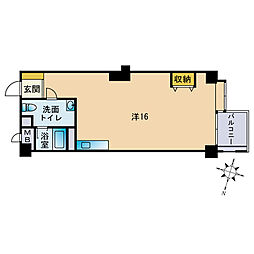ホワイティ薬院 ワンルームの間取図画像