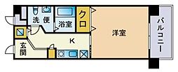 アソシアグロッツォ薬院大通り 1Kの間取図画像