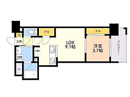 RJRプレシア百年橋 1LDKの間取図画像