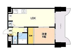 ニューライフ薬院 1LDKの間取図画像