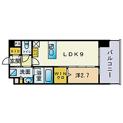 シーズンフラッツ高砂 1LDKの間取図画像