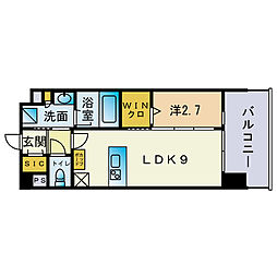 シーズンフラッツ高砂 1LDKの間取図画像