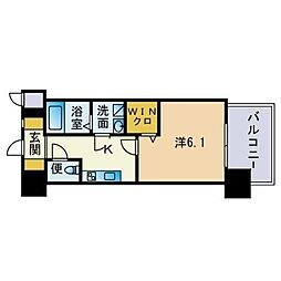 エンクレスト天神FOCUS 1Kの間取図画像