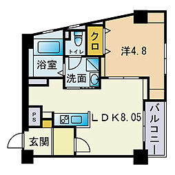 柳川ビル 1LDKの間取図画像