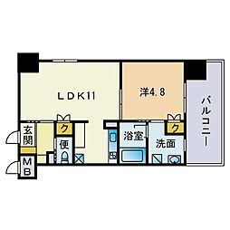 アーバンローズ薬院 1LDKの間取図画像