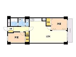 日商岩井今泉マンション 2LDKの間取図画像