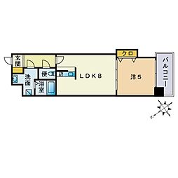 グラヴィス平尾 1LDKの間取図画像