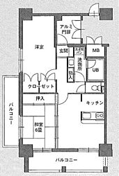 アビターレ薬院南 2LDKの間取図画像
