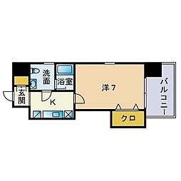 サンスクエア 1Kの間取図画像