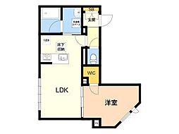 GRACE EARTH 薬院 1LDKの間取図画像